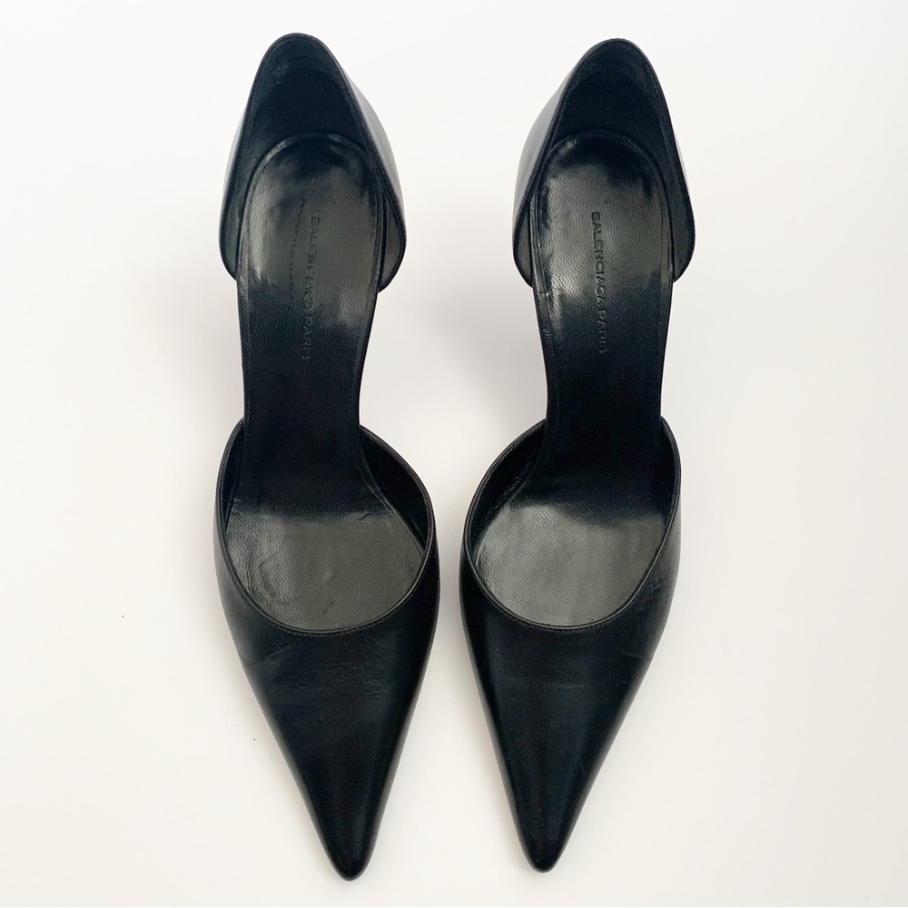 BALENCIAGA LEATHER POINTY D’ORSAY SKINNY HEEL - Picture 2 of 11